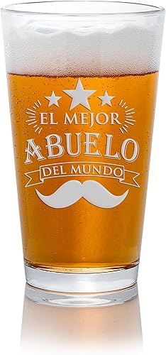 El Mejor Abuelo Del Mundo - Vaso de cerveza de pinta, brújula de carácter, regalo de Abuelo, regalo para padre, regalos españoles, feliz día del