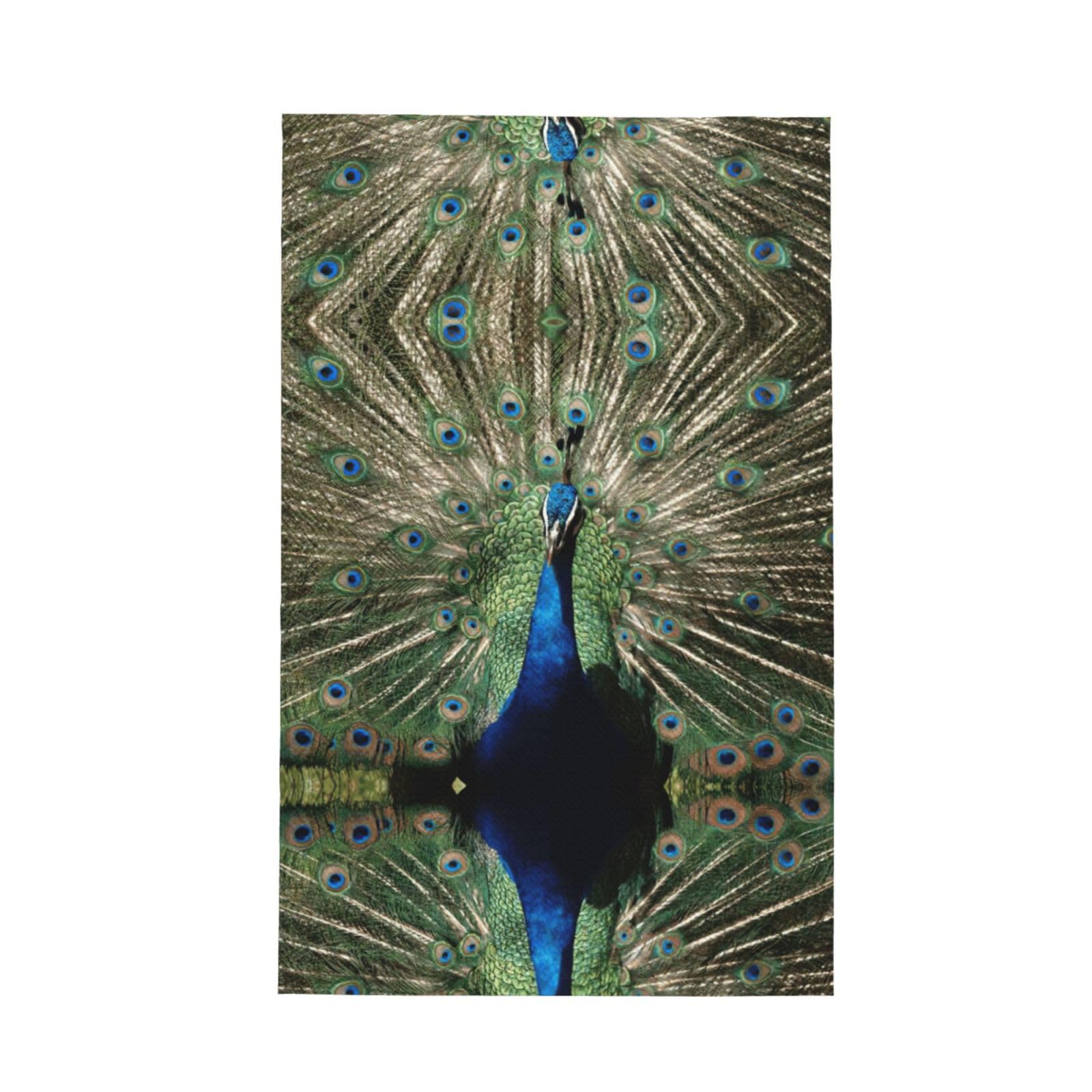 XXahnbm The Peacock Print Waffle Kitchen Towel,Absorbent Hand Towel