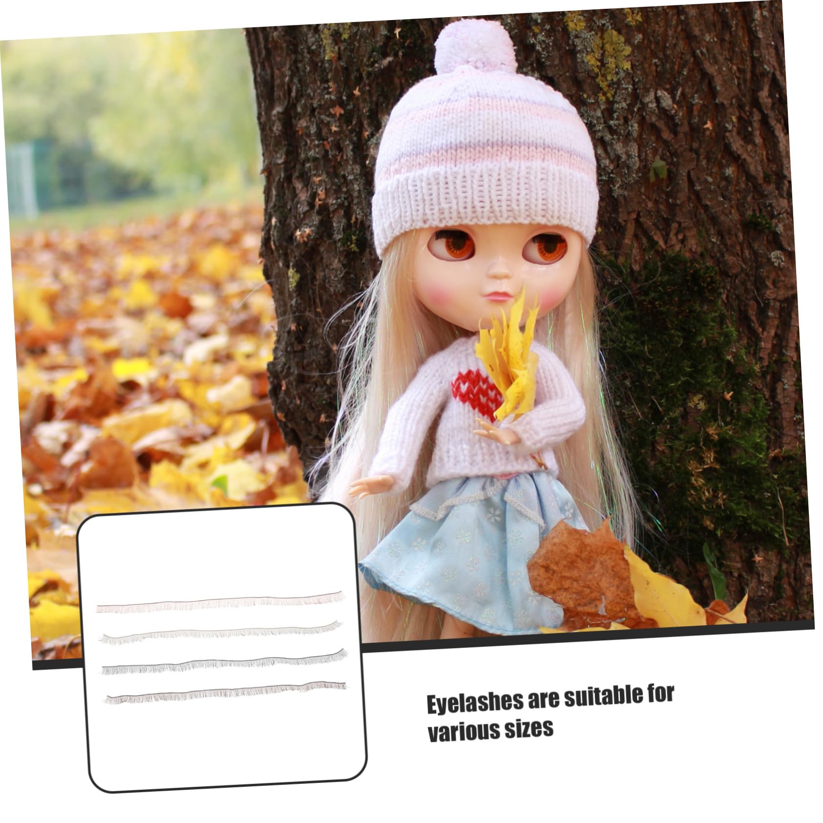 BELLIFFY Diy Doll Eyelashes Multi-Colour Faux Eyelashes Strips for Dolls Simulated Natural Look Craft Accessories for Creative Doll Makeup - Image 3