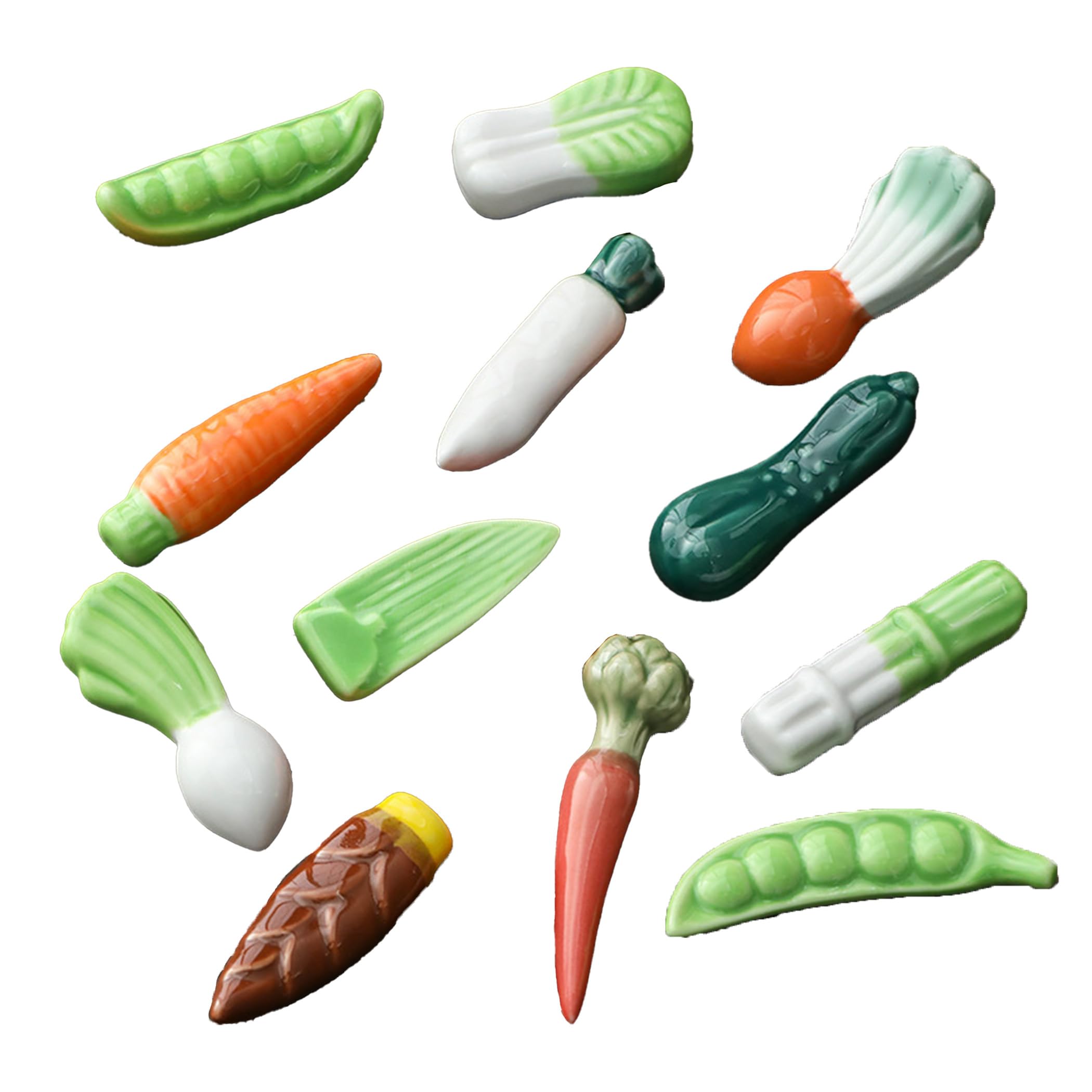 HAMILO Vegetable Chopstick Rest Set of 12 Ceramic Hashioki Japan Tableware