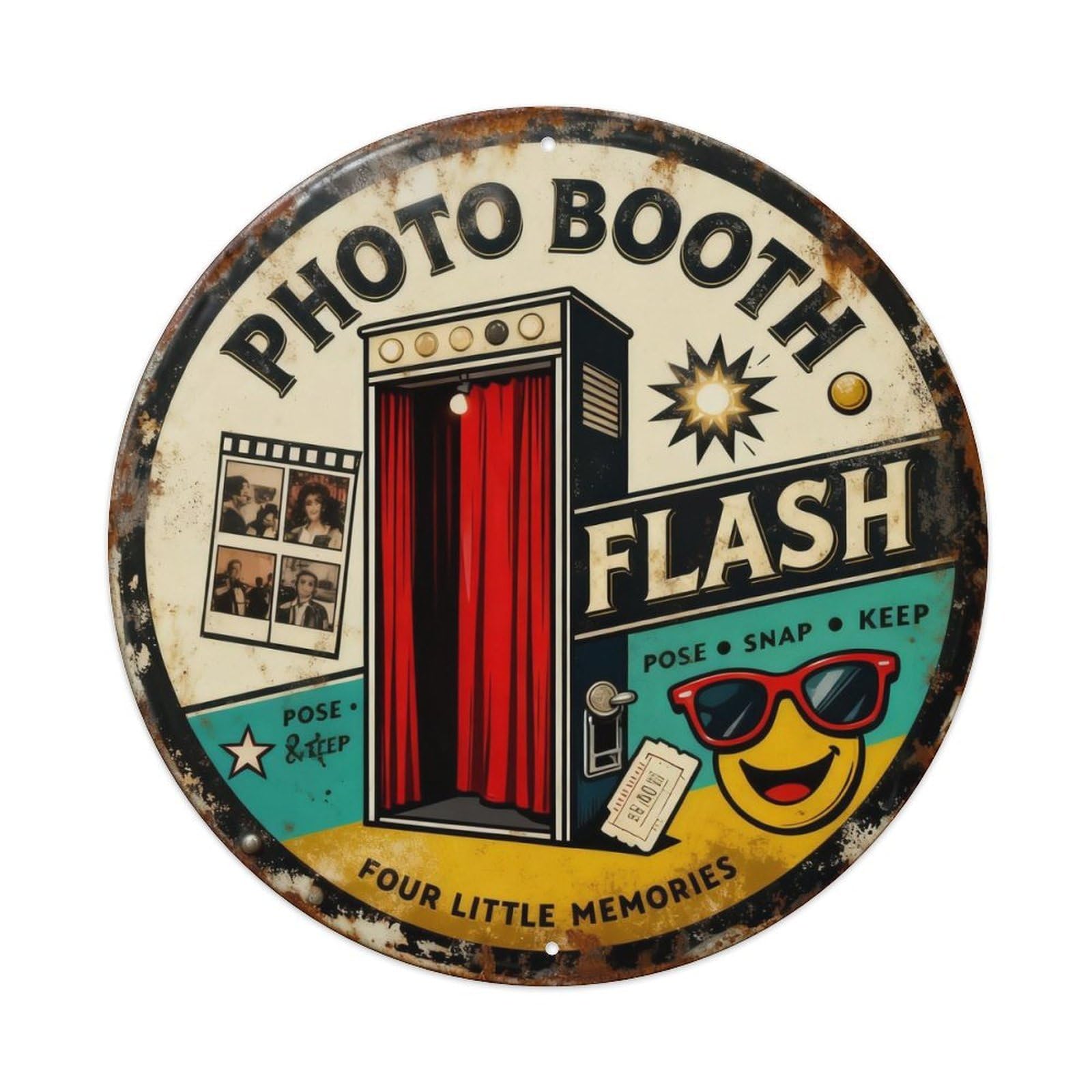 Photo Booth Flash Sign Metal Tin Sign Plaque