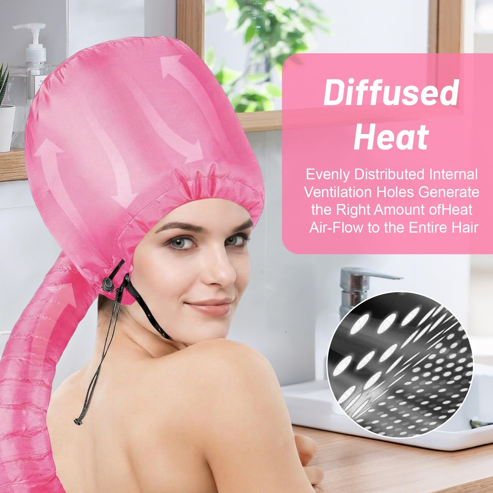 Gorro Secador de Pelo, Cordón Ajustable para Secar, Casco de Secado para Secador de Pelo, accesorio para secador, gorro de secado tipo casco, para Secar, Peinar, Rizar y Acondicionar Profundamente — view 4