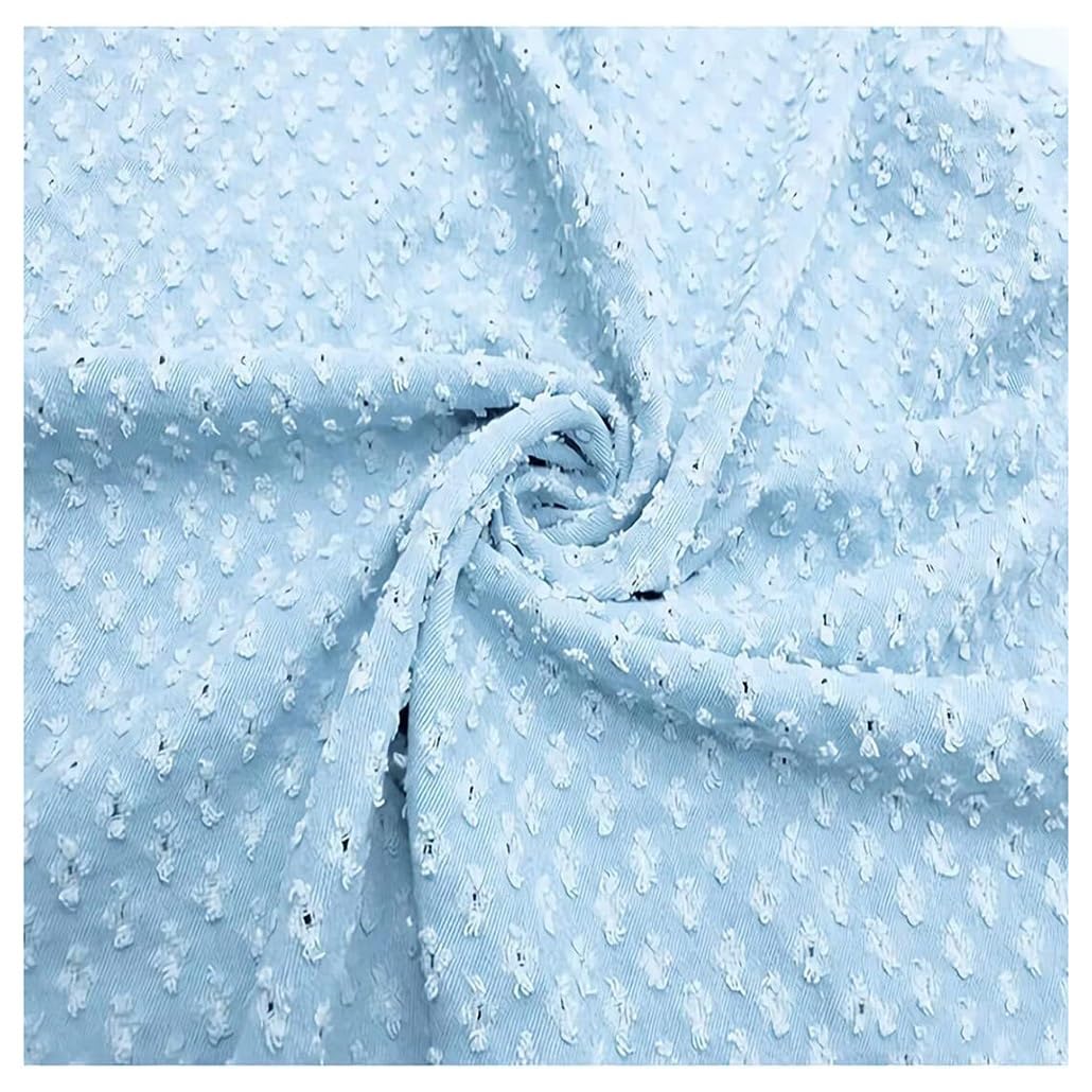 Tela Vaquera Lavada Por Metro 150cm De Ancho Elegante Con Agujeros Rasgados Material Algodón Tela De Vestir Para Ropa Costura De Manualidades No Elástica(Blue 6,1.5x10m)