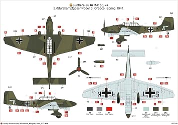 Airfix Model Set - A07115 Junkers JU87B-2/R-2 Model Building Kit - Plastic Model Plane Kits for Adults & Children 8+, Set Includes Sprues & Decals - 1:48 Scale Model