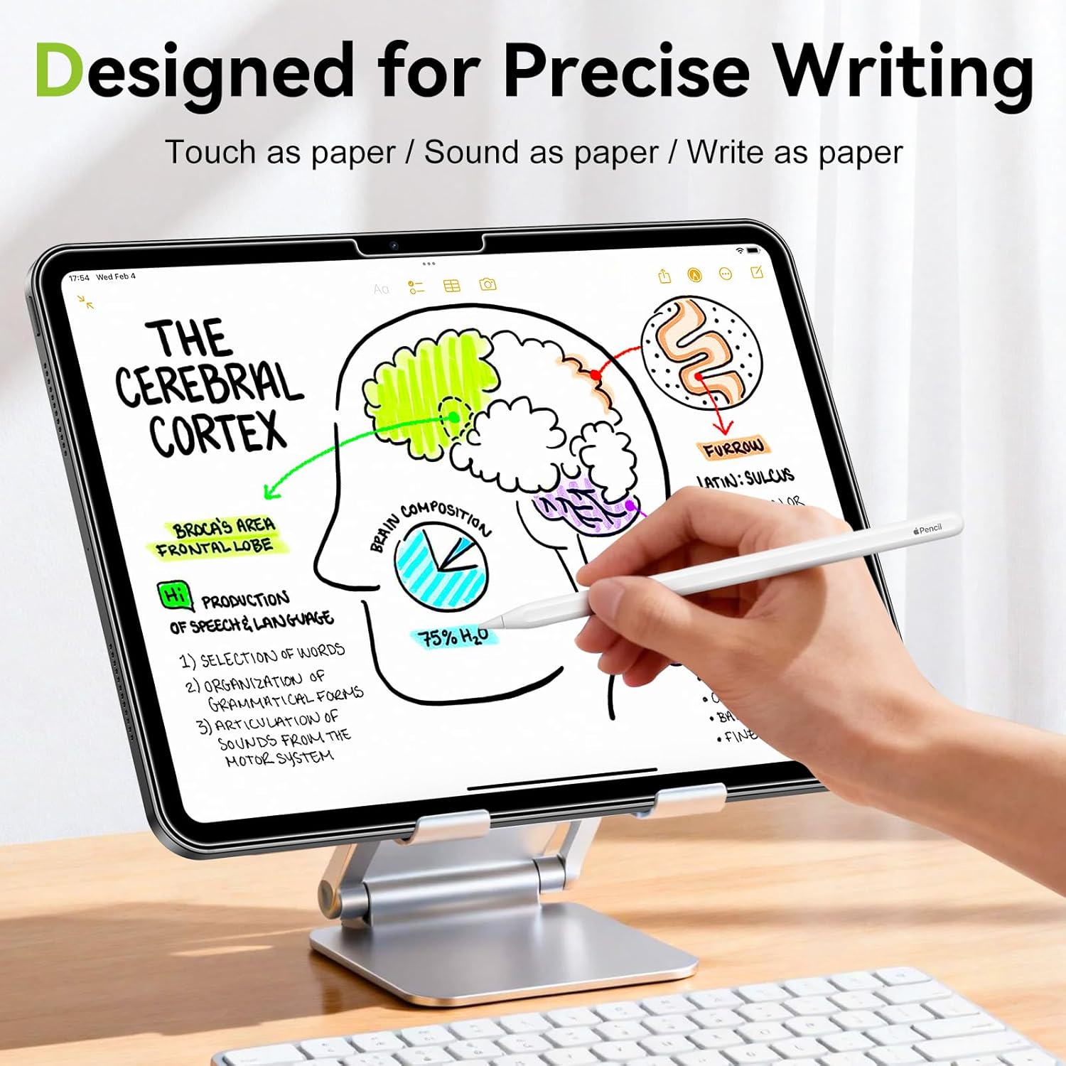 Esanik 2-Pack Like Paper Tempered Glass Screen Protector for iPad Pro 13-Inch M5/M4(2025/2024), Writing & Drawing Like on Paper, Easy Install Tray, 2 Pencil Tips