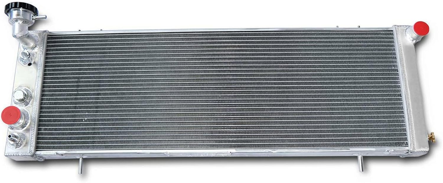 Aluminium Radiator Compatible with 1991-2001 Jeep Cherokee XJ 4.0L AT MT 1992 1993 1994 1995 1996 1997 1998 1999 2000 Radiators, 1 Row Radiator Fan Shroud + Thermostat Relay Kit
