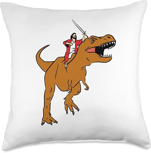 Jesus Raptor Meme and Jesus T-Rex Funny Riding Tyrannosaurus Jesus T-Rex Dank - Almohada de meme 18 x 18 pulgadas multicolor Jesus Raptor Meme and Jesus T-Rex Funny Riding Tyrannosaurus Jesus T-Rex Dank - Almohada de meme 18 x 18 pulgadas multicolor