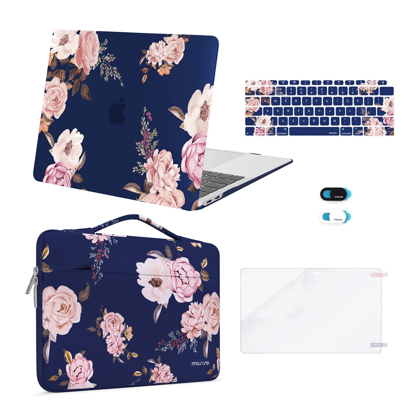MOSISO Coque MacBook Air 13 Pouces 2022-2018 A2337 M1 A2179 A1932 Plastique Rigide Bleu