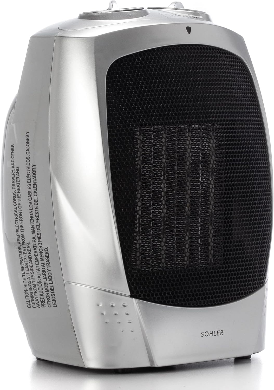 Sohler Ceramic Portable Electric Space Heater, Fan Mode with Adjustable Thermostat, Overheat and Tip-Over Protection, Ideal for Home & Office, Silver