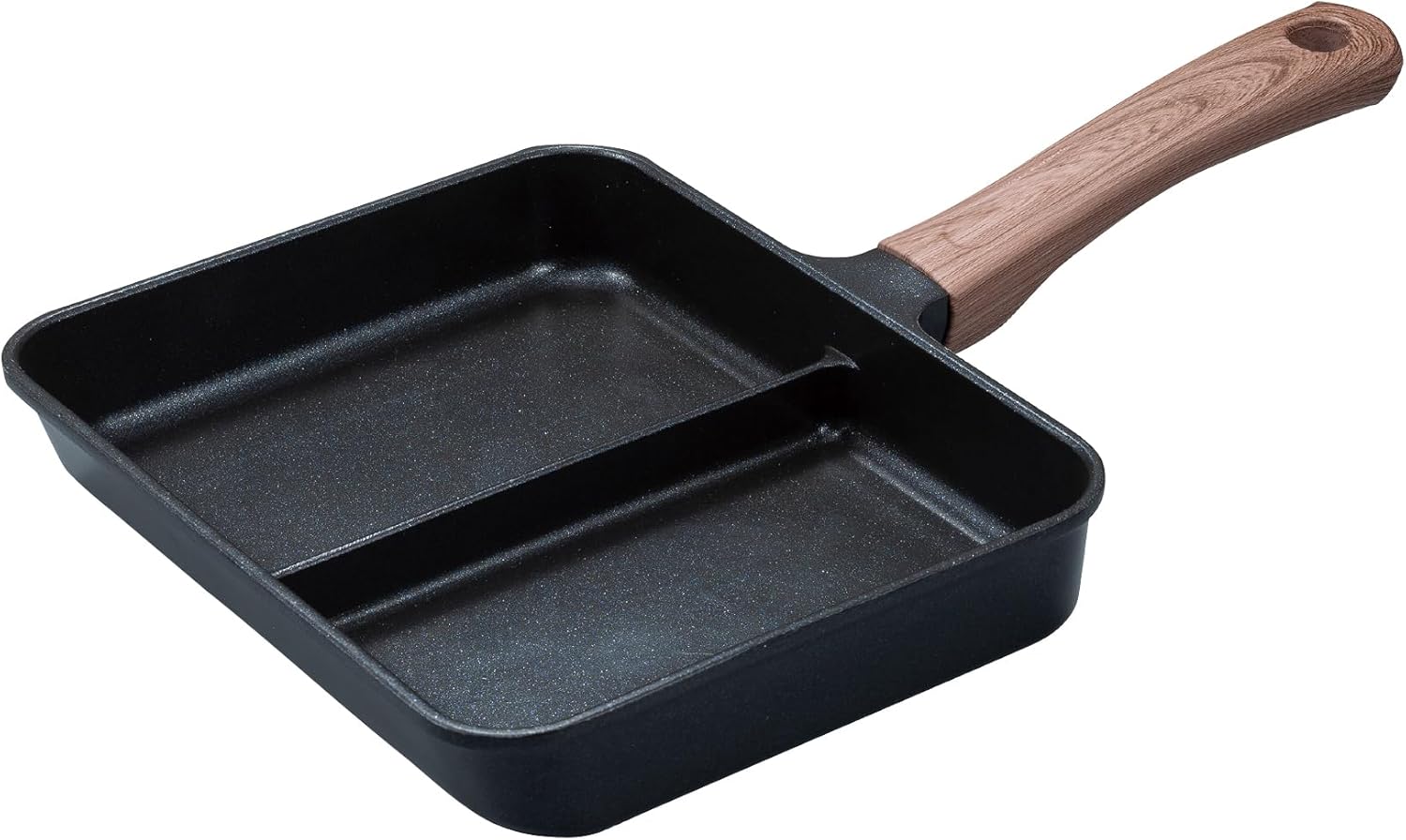 CB Japan MC copan Frying Pan, 2 Parts, Simultaneous Cooking, Black Marble, Induction Compatible, Fluorine Resin Coating Film Processing, Wooden Handle