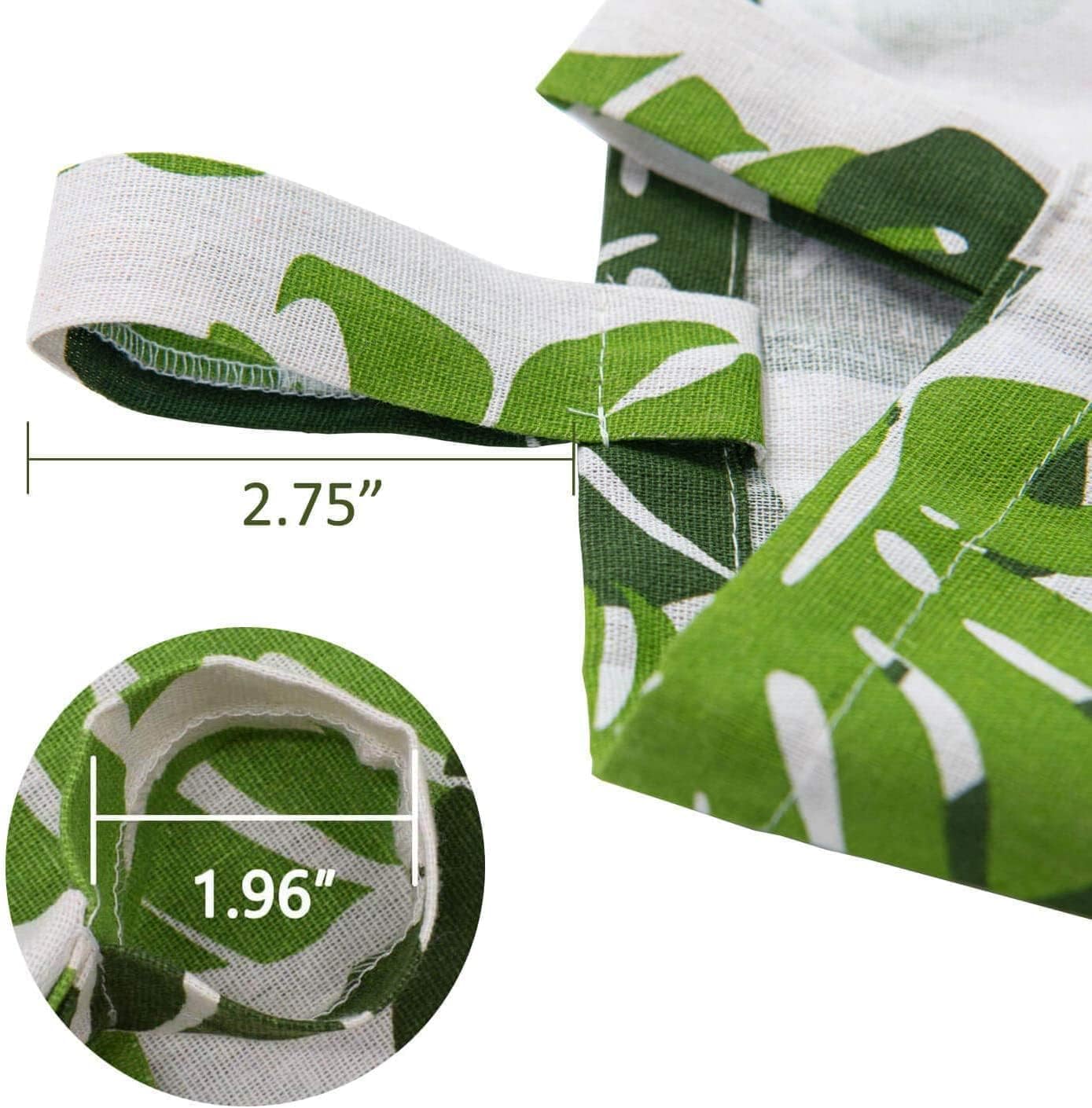 BROSHAN Short Bedroom Window Curtains 63 inches Long 2 Panels-Jungle Forest Green Leaf Patterned Printed Light Filtering Linen Curtains for Tropical Living Room Kitchen Decor, 55 W x 63 L