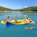 CTSC Floating Mat - Lily Pad - Water Mat - 10 x 5 Ft Floating Mat for Lake, High Density Tear-Resistant XPE Foam with a 16.4' Elastic Bungee Tether for Lake, Beach, Ocean, Pool