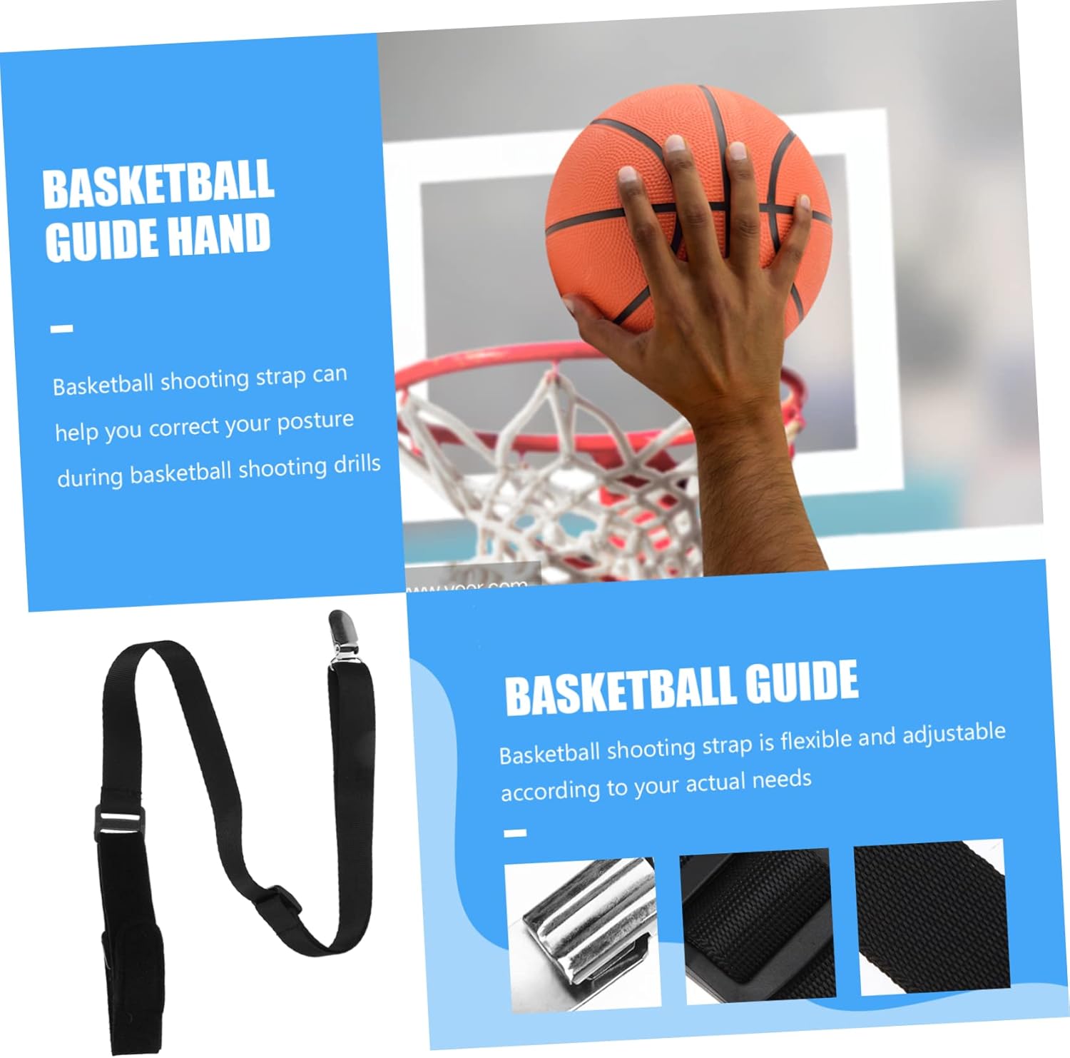 3pcs Basketball Shooting Aid Basketball Training Equipment Guide Strap Accessories