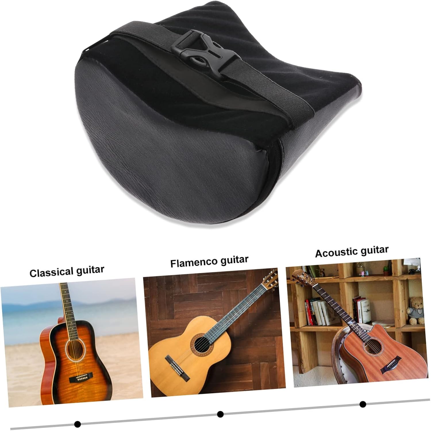 Guitar Foot Rest Cushion for Classical Players Durable Synthetic Footstool with Elastic Band Lightweight Stable Design for Comfortable Playing