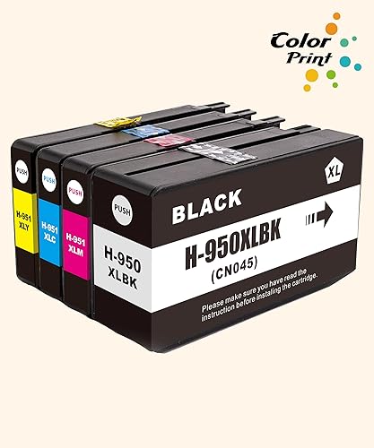 Miniatura 2 de Paquete de 4 cartuchos de tinta de repuesto para 950 951 XL compatibles con OfficeJet Pro 8600 8100 8610 8620 8660 8630 8640 8615 8625 251DW 276DW