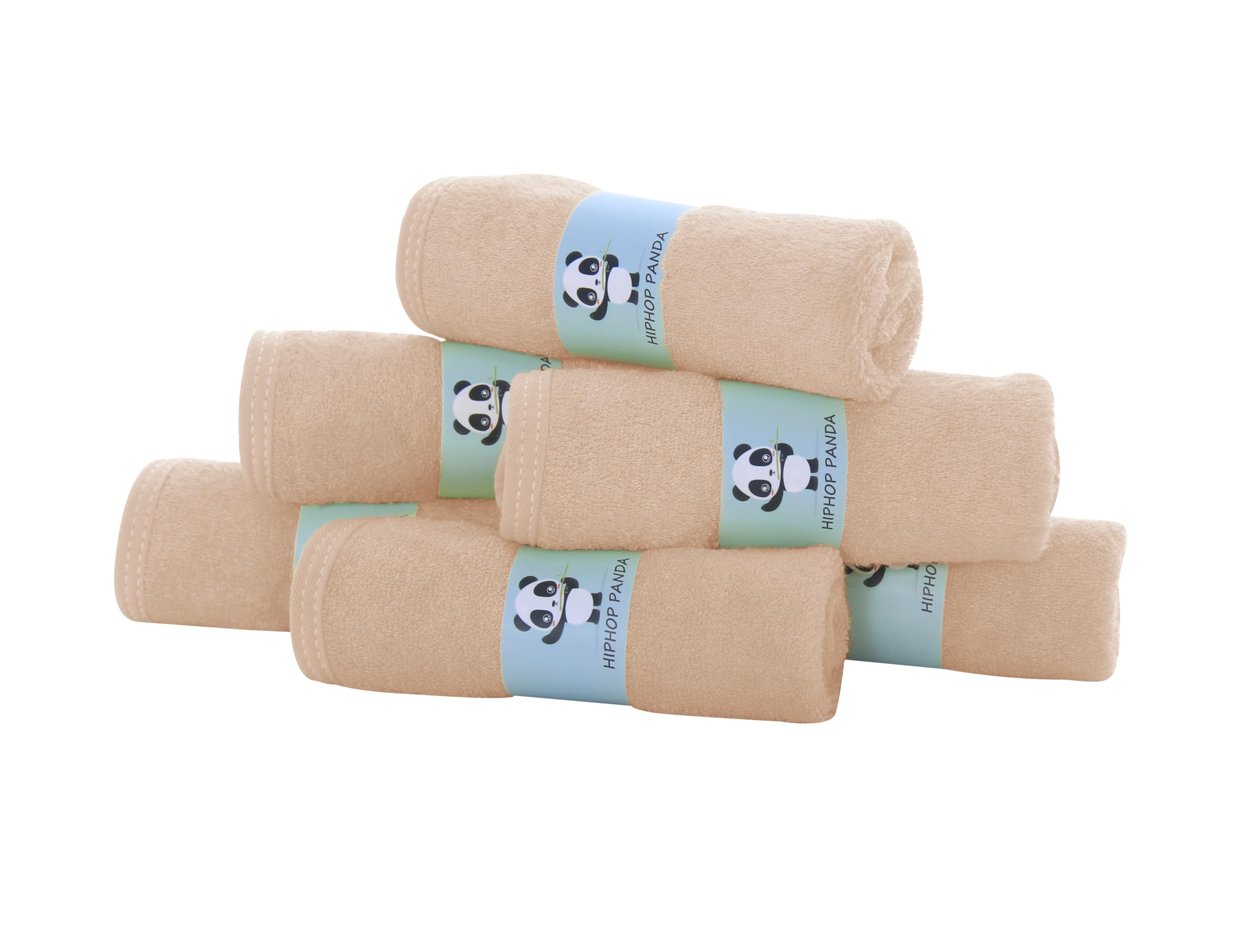 HIPHOP PANDA Ropa de lavado para bebé, rayón hecho de bambú, paños ultra suaves y absorbentes de 2 capas para niños, toalla facial para recién nacido, paños para quitar maquillaje para pieles