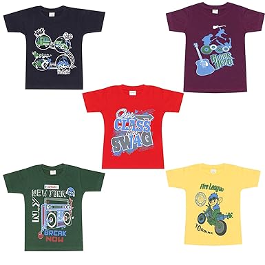 Kiddeo Boys T-Shirt (Pack of 5)