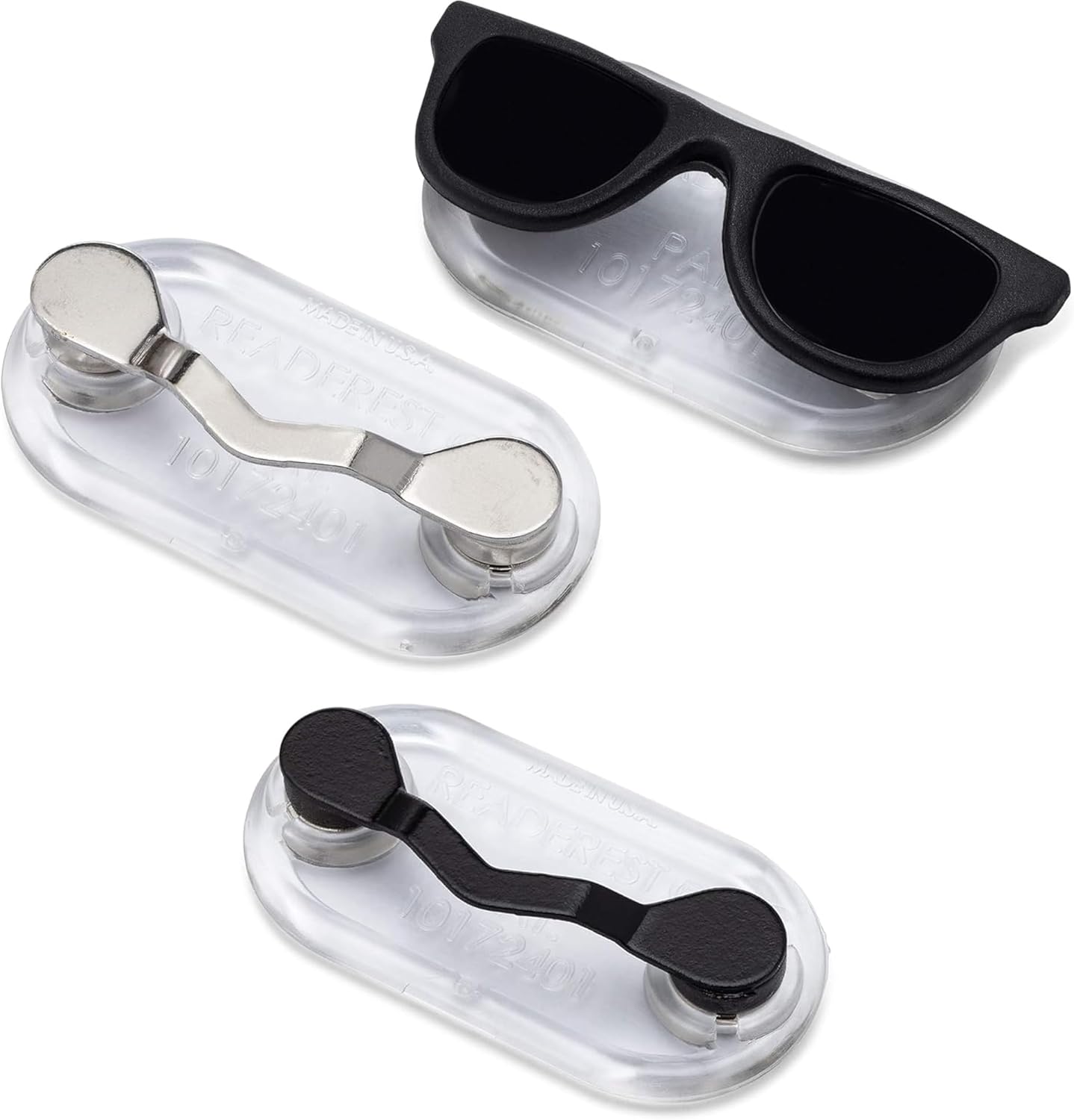 Readerest Magnetic Glasses Holder (3 Pack), Magnet Clip for Readers, Sunglasses & Work Badges for Men & Women, USA Made