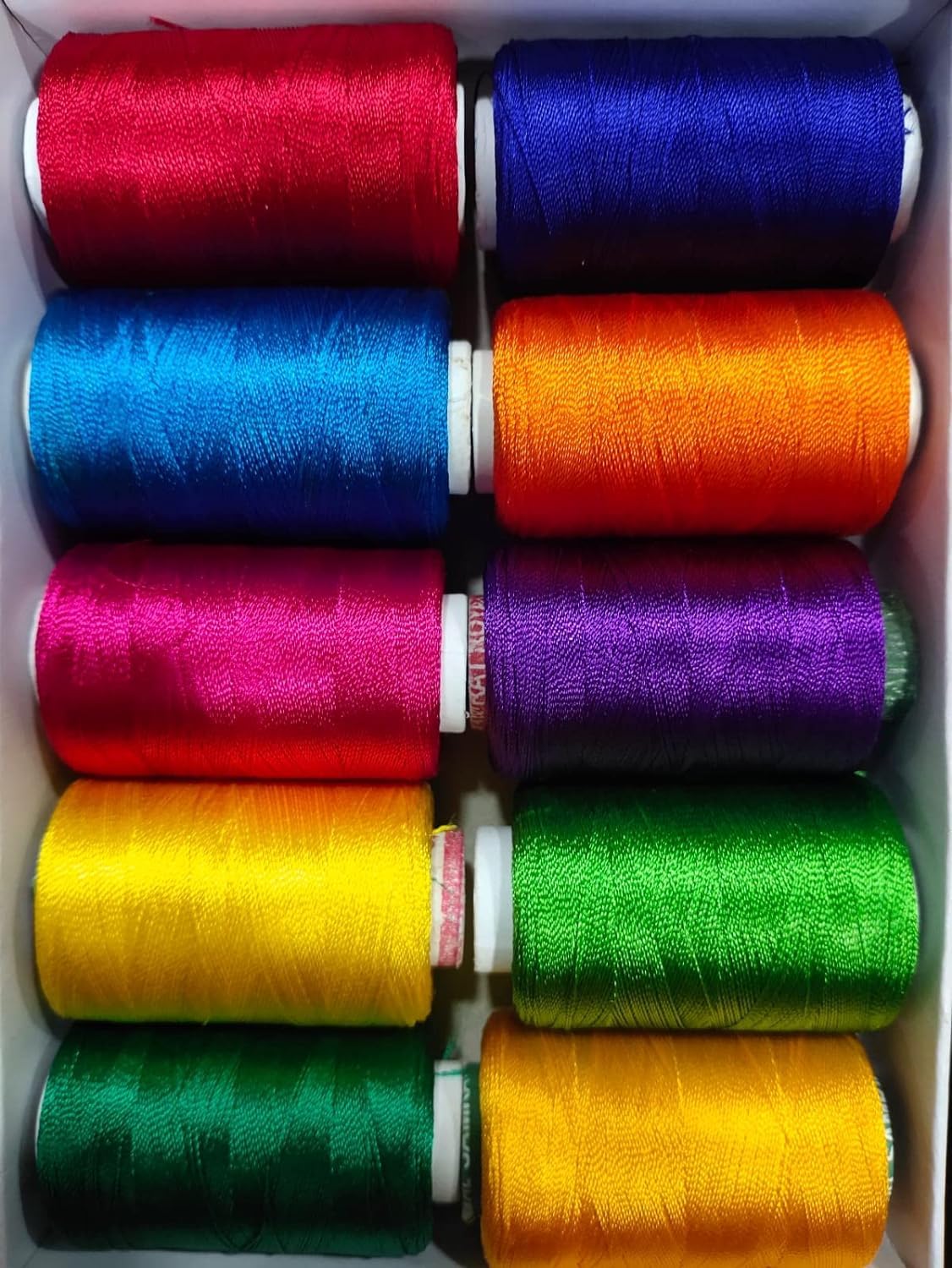 Silk Thread Multicolour Spools for Jewellery Making, Bangle Jhumka Making, Aari/Maggam Embroidery Blouse Work (Pack of 10pcs)