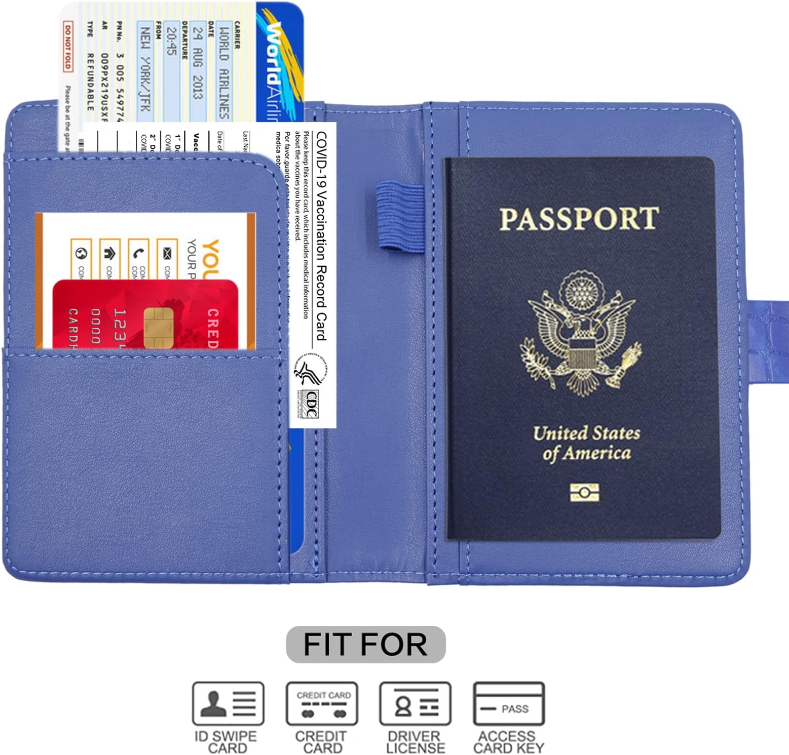 Melsbrinna Premium Leather Passport Holder Waterproof RFID Blocking Travel Wallet Passport Holder with Pen Holder Cute Passport Book for Women/Men