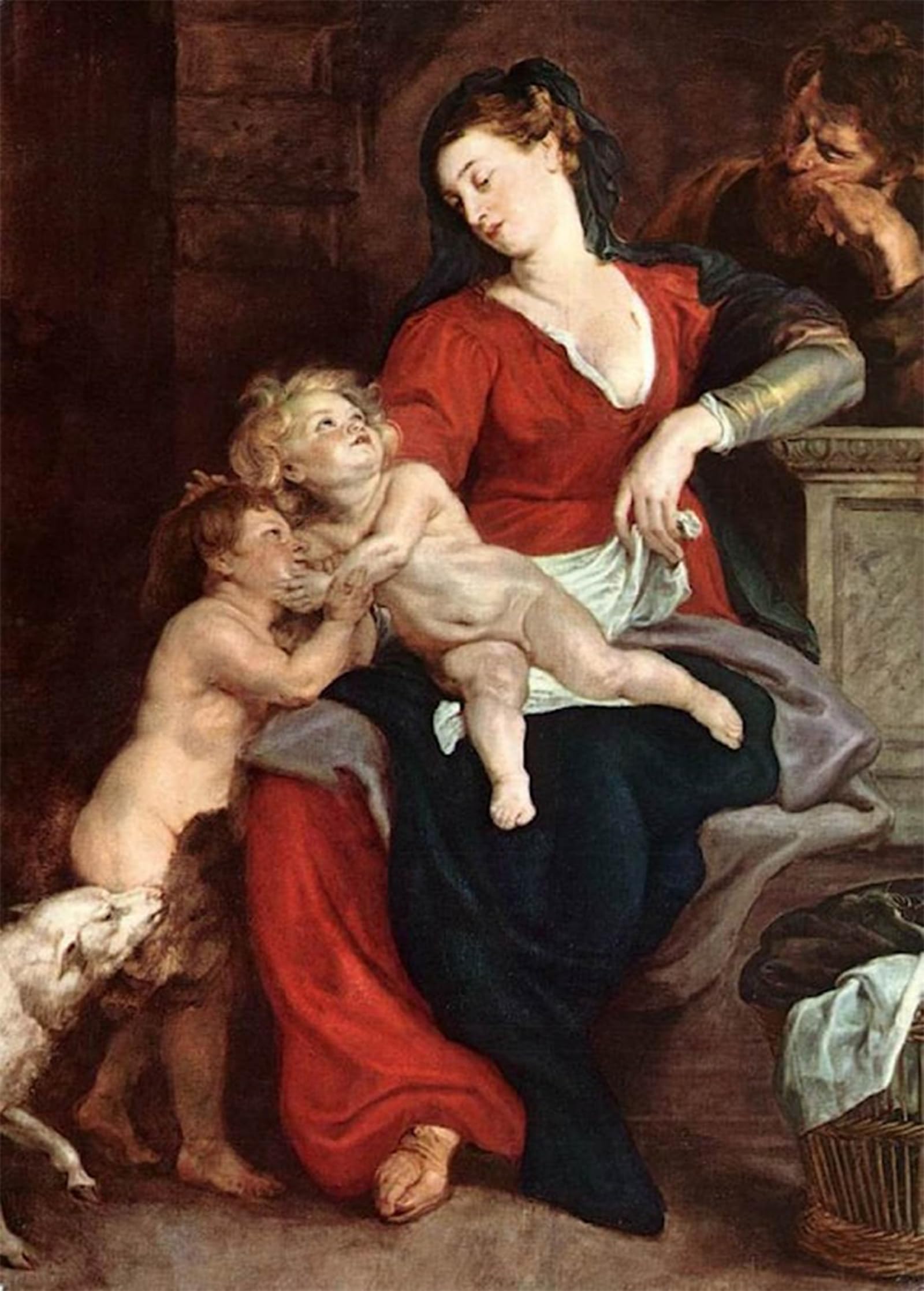 ARTXLXXBN Famous Painting Art Wall Decor Abstract Art Picture the Holy Family with the Basket by Peter Paul Rubens Animal Pictures for Home Decor 60x90cm