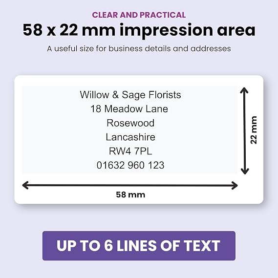 Premium Personalised Custom Made Stamp- Imprint 13- Self-Inking, Rubber Address Stamp - Up to 6 Lines of Customised Text- Black Ink