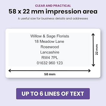 Premium Personalised Custom Made Stamp- Imprint 13- Self-Inking, Rubber Address Stamp - Up to 6 Lines of Customised Text- Black Ink
