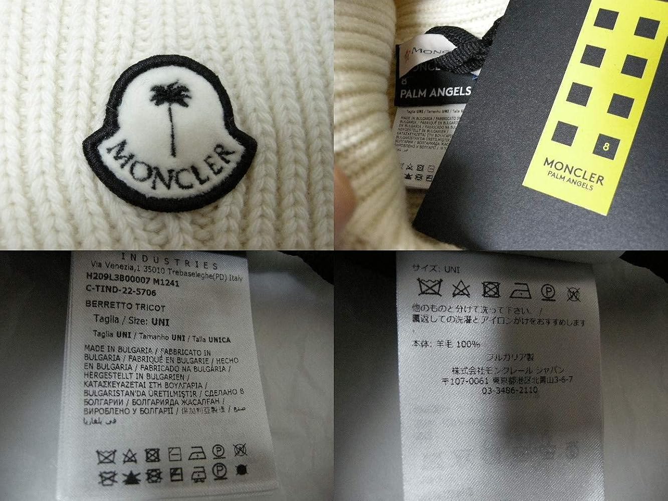 白　MONCLER PALM ANGELS　ニットキャップ　モンクレール 白MONCLER PALM ANGELSニットキャップモンクレール