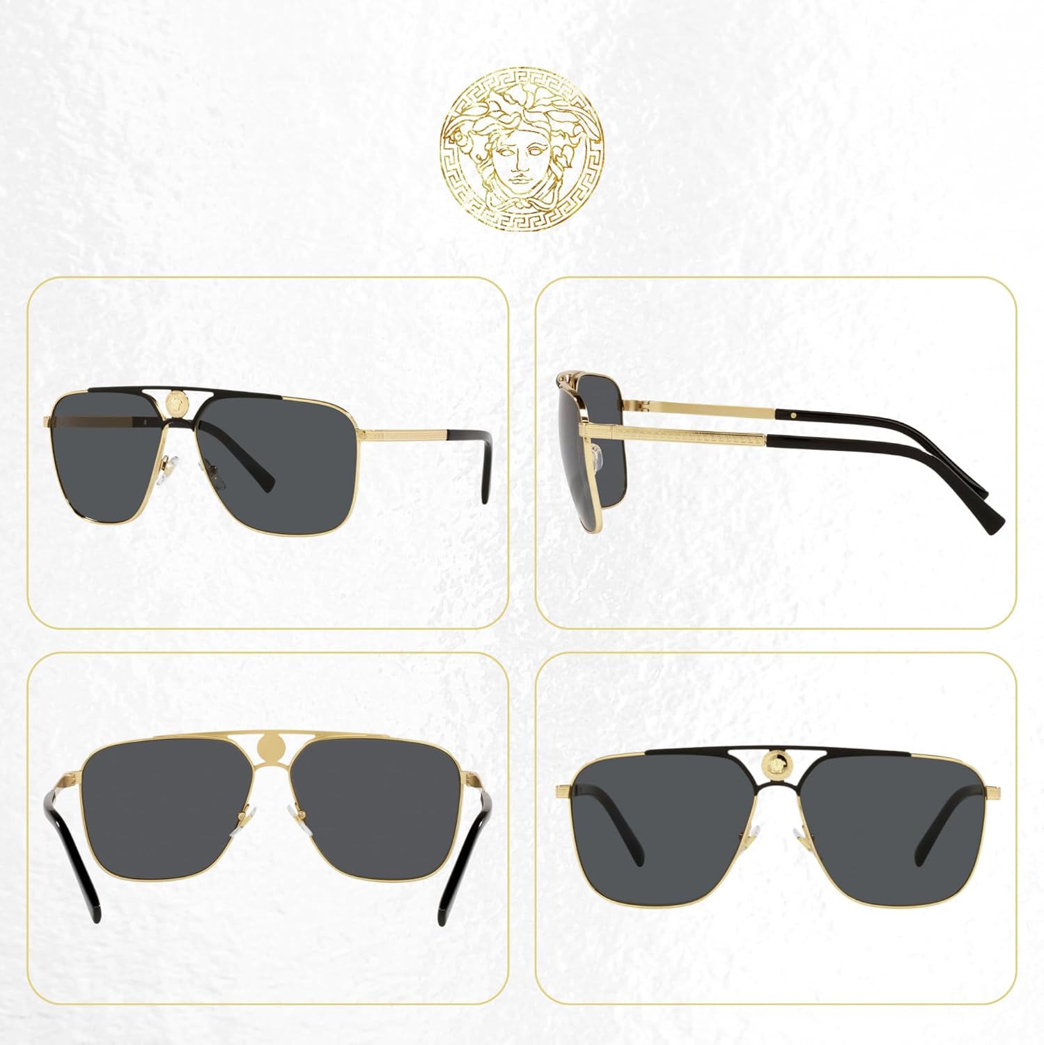 Versace VE2238 Rectangular Sunglasses for Men +BUNDLE with ACCESSORY EYEWEAR KIT - Image 3