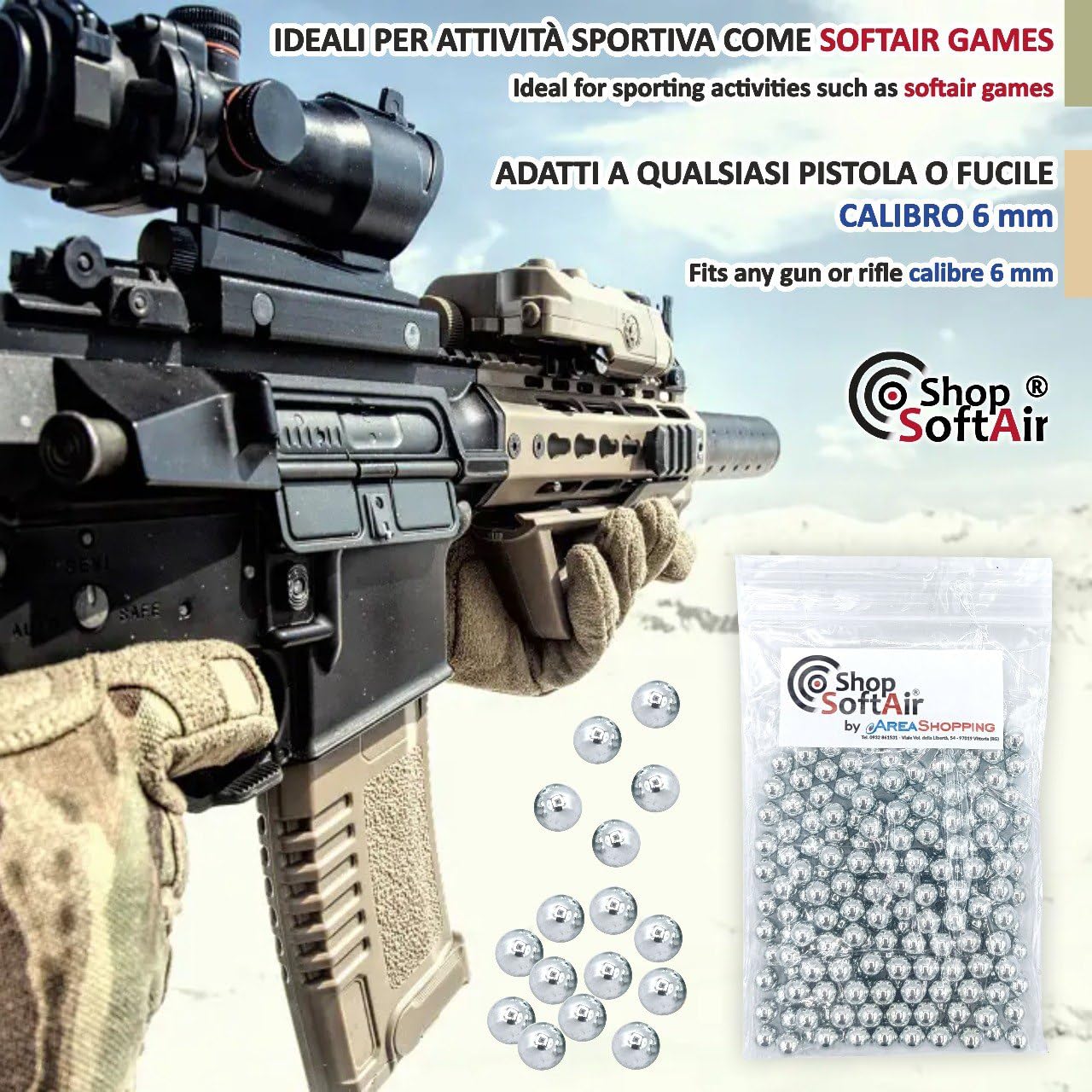 Pallini 6mm in Acciaio per Softair - Confezione da 500
