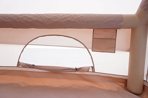 Miniatura 8 de Tienda de campaña inflable con bomba, 13x9.8 pies, impermeable, lona de polietileno, no requiere montaje, puertas y ventanas de malla, amplia tienda