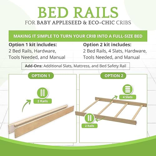 Vista 37 de Kit de conversión de tamaño completo para cunas de manzana bebé y ecológicas Se adapta a cunas Beaumont, Chelmsford, Clover, Davenport, Pizarra