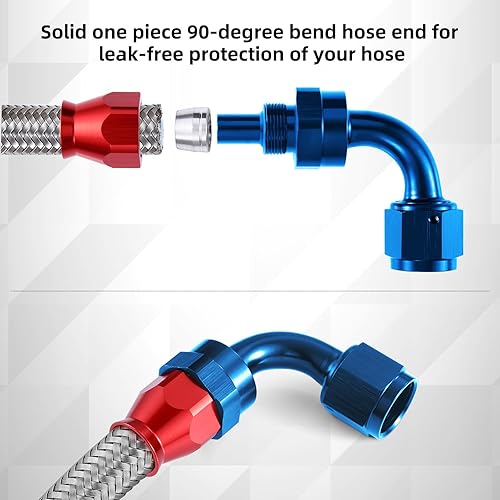 Vista 18 de 3/8" 6AN 25FT LS Swap Fuel Line Kit EFI E85 Kit de montaje de manguera de combustible de nylon de acero inoxidable trenzado PTFE Kit de línea