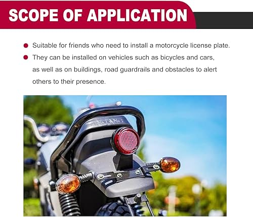 Miniatura 7 de 6 tornillos de perno de etiqueta reflectora roja para marco de matrícula de motocicleta, tornillo M5 redondo reflectante para bicicleta, moto,