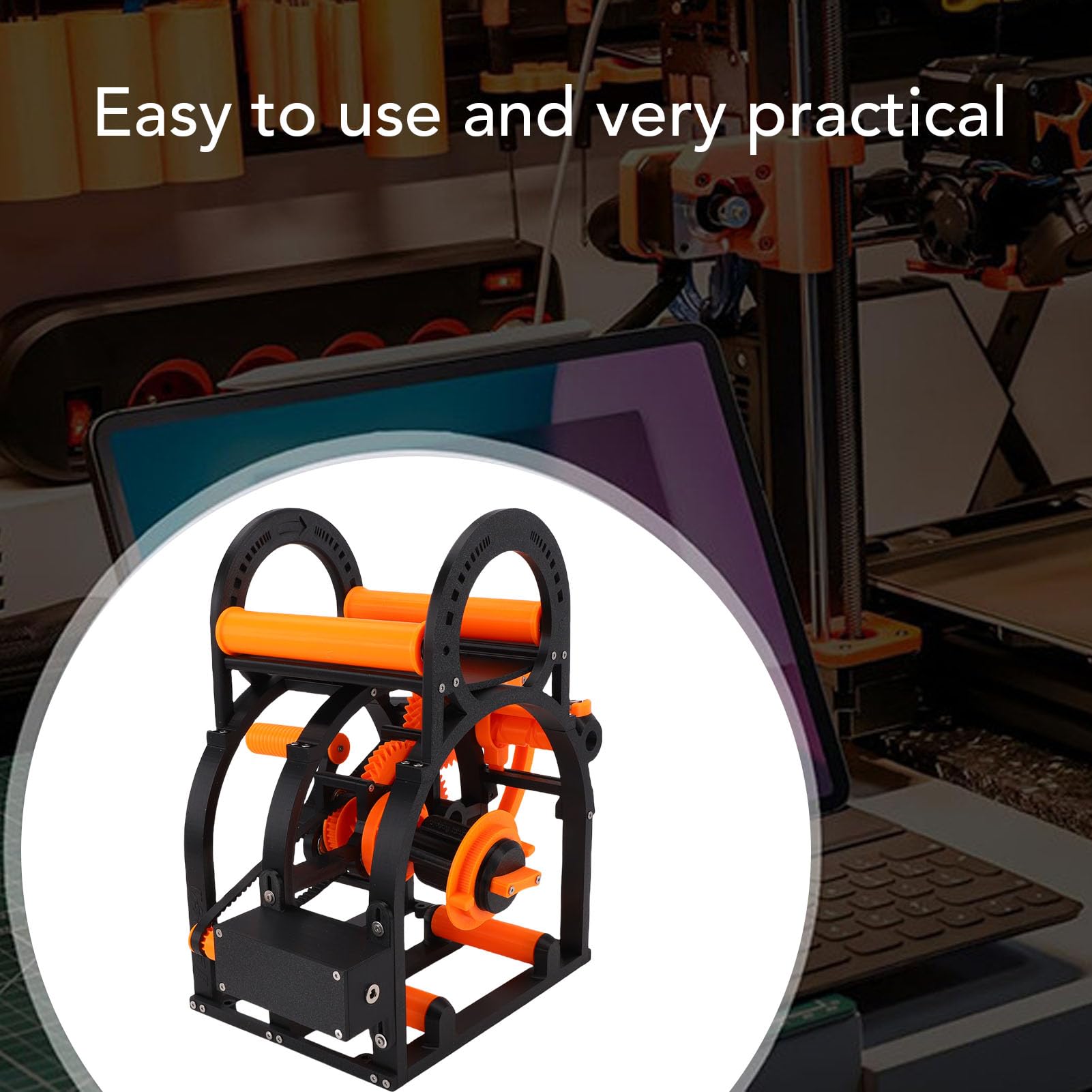 Annadue 3D-Drucker-Filament-Respooler, Praktische Funktion für 20-cm-Spule, Vielseitige Drahtwickellösung für Studios und Werkstätten (EU-Stecker)