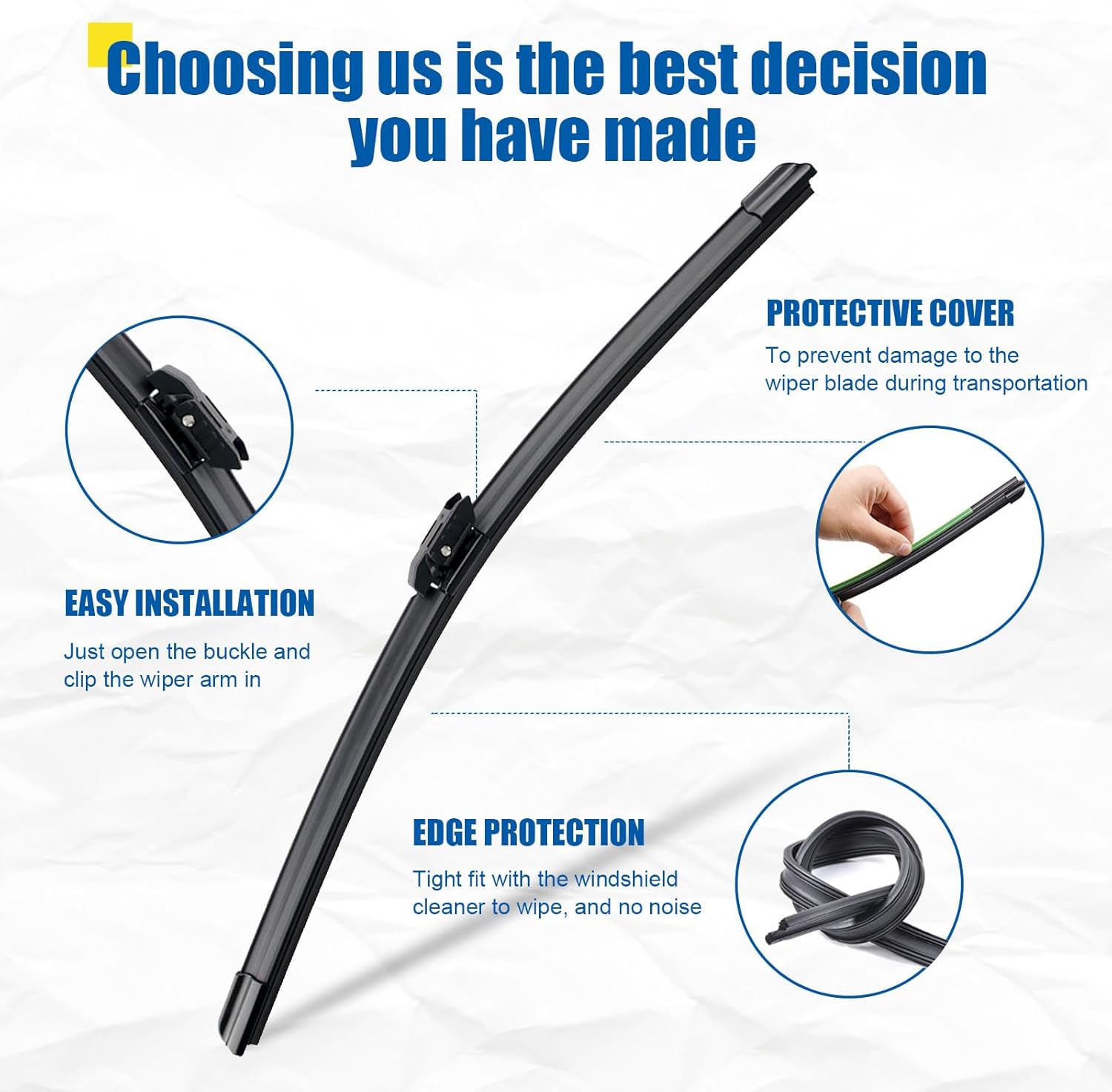 23"+21" Windshield Wipers With 10" Rear Wiper Blade Sets Automotive Replacement for Mini Cooper Countryman 2017-2024,Easy For Installation (Pack of 3)