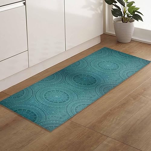 Miniatura 5 de Z&L Home Juego de 2 alfombras de cocina antideslizantes con parte trasera de goma, alfombra decorativa delgada de pelo bajo, tapete para interiores,