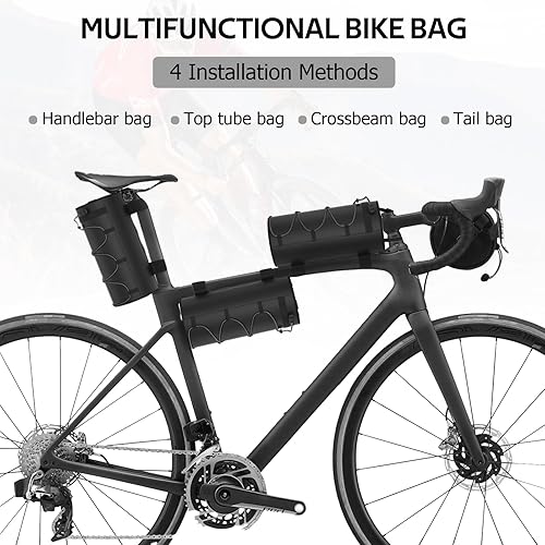 Miniatura 2 de Bolsa para manillar, bolsas de bicicleta para bicicletas, bolsa de marco de bicicleta, bolsa de almacenamiento para bicicleta con cremallera