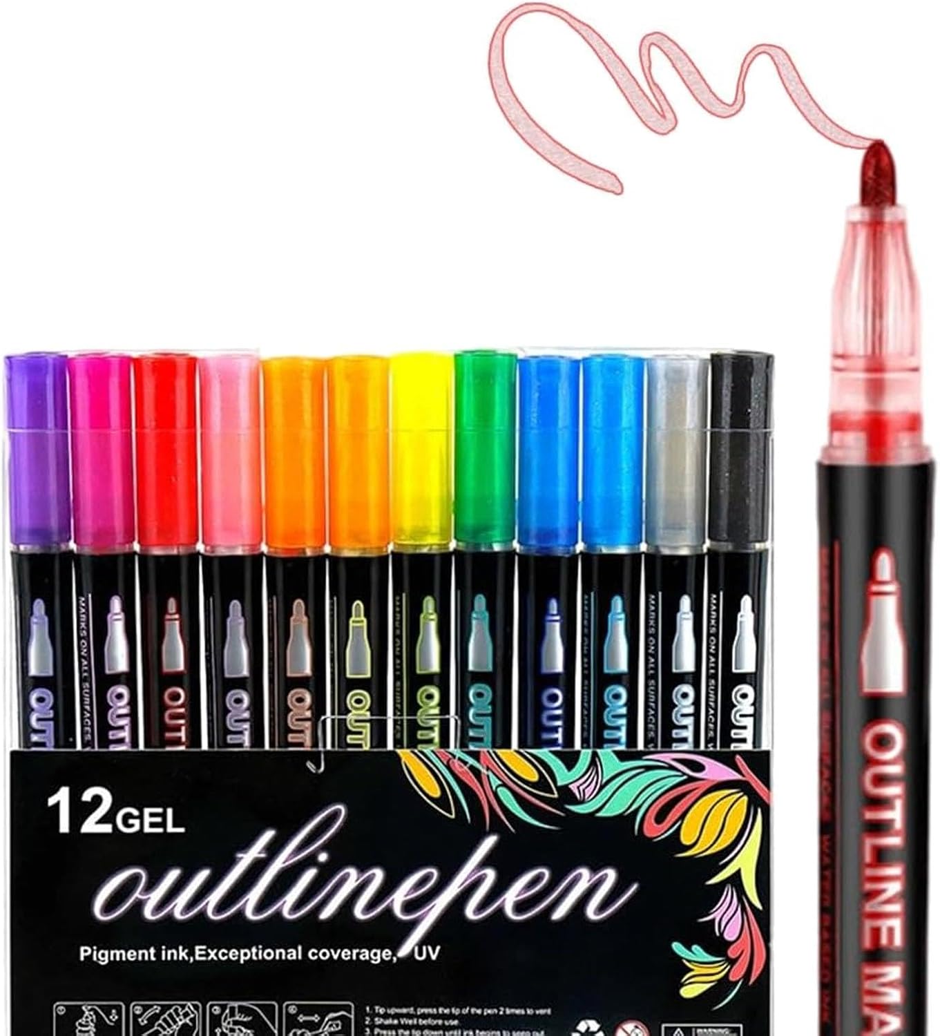 Dreamy Sparkle Dual-Line Contour Pen, Dreamy Sparkle Dual Pen, Outline Pen, 12/24/36/48 Colors, For Art and DIY (36 Colors)