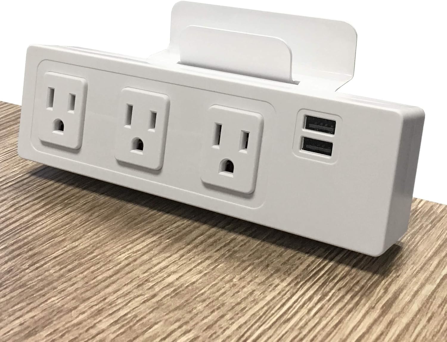 Electriduct Desk Clamp Power Strip - 3 AC Outlets and 3.1 Amp USB Charging Ports Tabletop Edge Mount Charging Station, UL Listed, 8FT Extension Cord, White