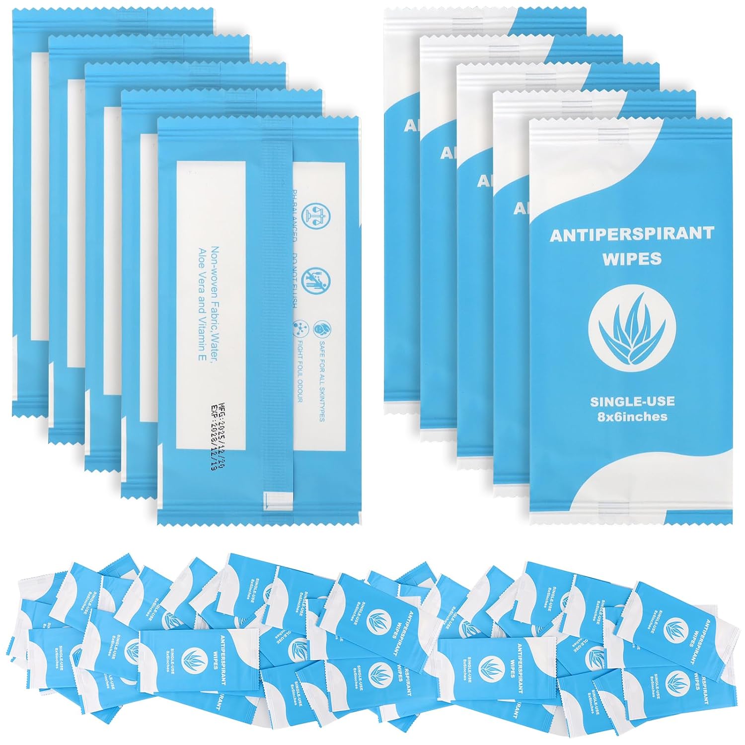 300 Pack Deodorant Wipes Individually Wrapped, Body Cleansing Wipes Bulk