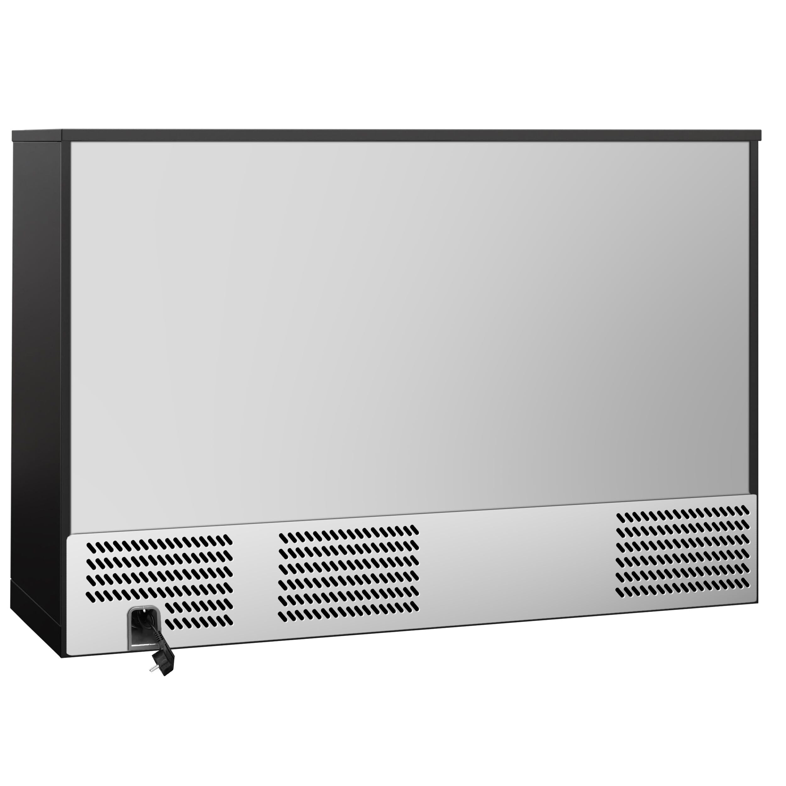 GGM Gastro | BKTG320S | Barkühlschrank - 1330mm - 320 Liter - mit 3 Glasflügeltüren - Außen & Innen Schwarz