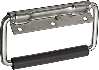 Monroe Stainless Steel Folding Pull Handle with Unthreaded Through Holes, Round Grip, Bright Finish, 4-3/16