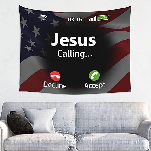 Rqwaaed El tapiz cristiano Jesús está llamando adorna perfectamente la pared, 29 x 37 pulgadas