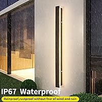 Vista 2 de Daoseolo Luces modernas para exteriores de 47 pulgadas, aplique de pared LED, lámpara de pared negra, 3 colores (3000 K4500 K6000 k), iluminación