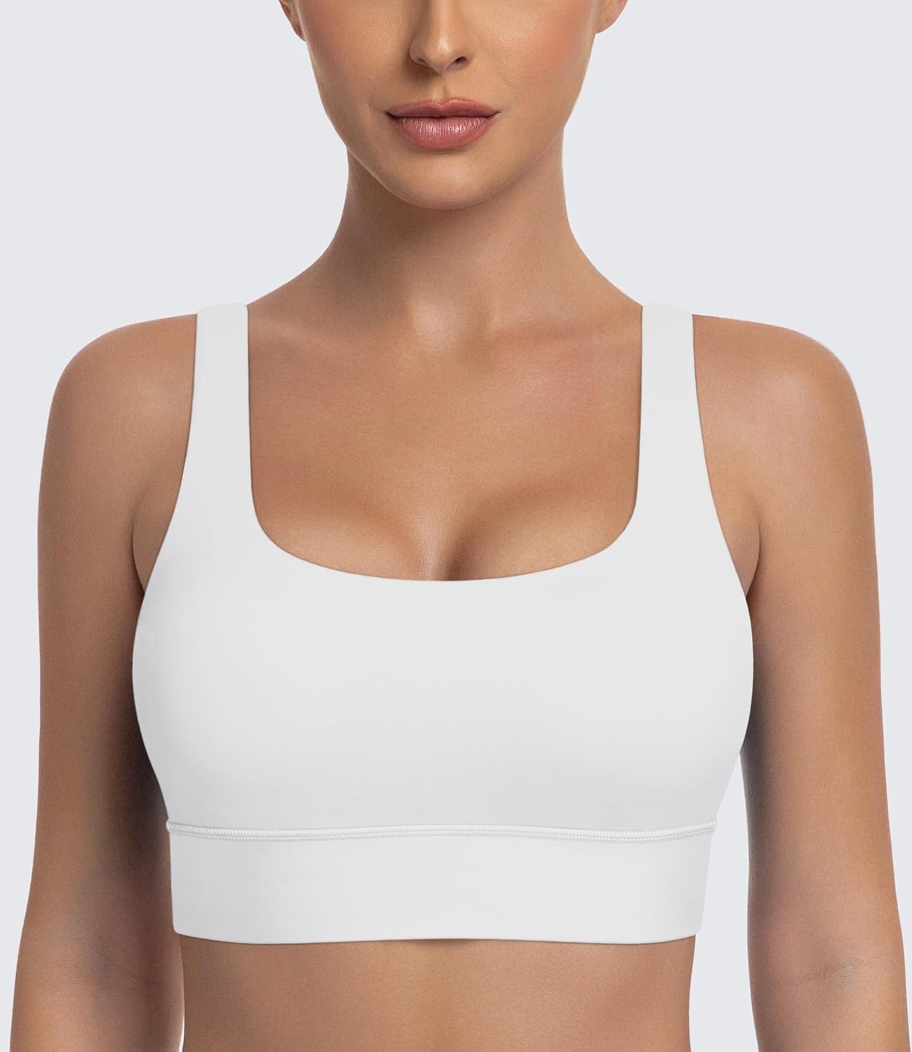3-Pack Scoop Neck U Back Sports Bras for Women - Low Impact Padded Workout Yoga Crop Top
