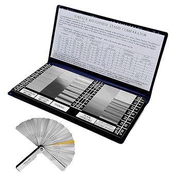 30Pcs Surface Roughness Comparators,Roughness Test Block Ra0.05-12.5mm Microfinish Comparator, Surface Finish Comparator Set for Lathe Machinery Manufactur Teach 30pcs Surface Roughness comparators