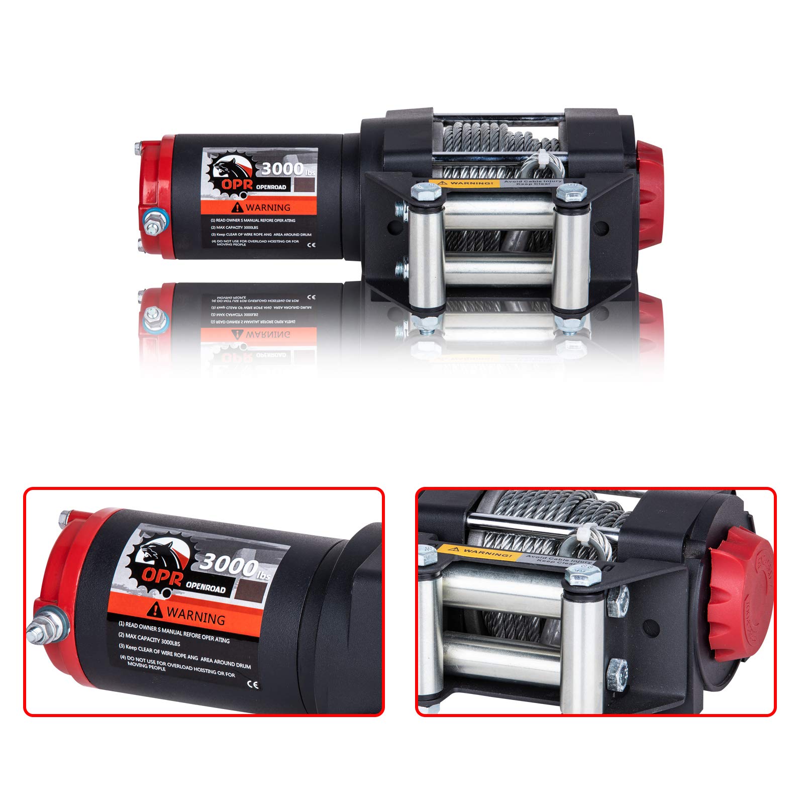 OPENROAD 3000Lbs 12 Volts Electric Winch, Winch for ATV/UTV/Boat