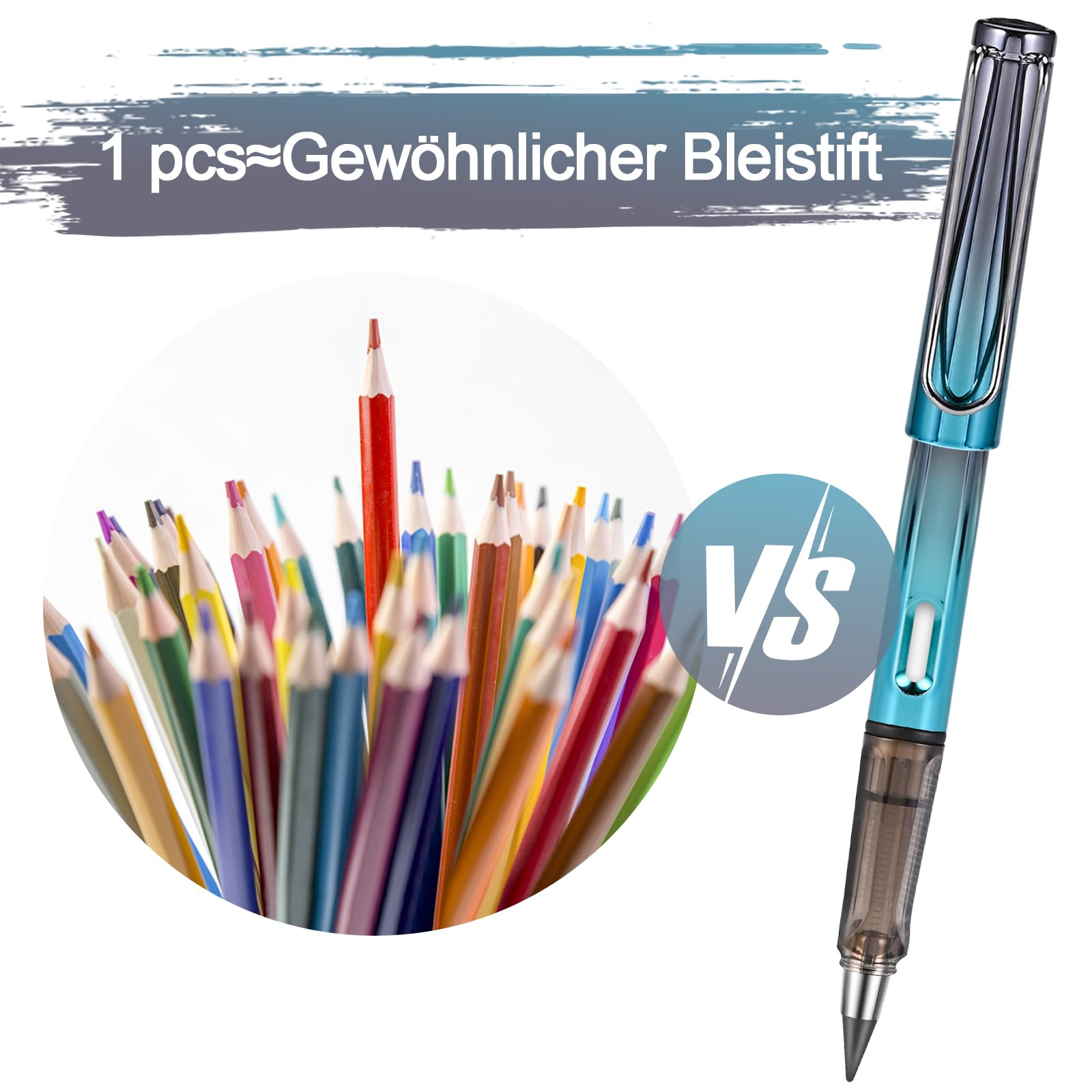GOLDGE Juego De 6 Lápices Perpetuos HB Sin Tinta Con Goma De Borrar 6 Unidades Cabezal Intercambiable Lápiz Infinito Para Niños Escuela Obsequios Cumpleaños