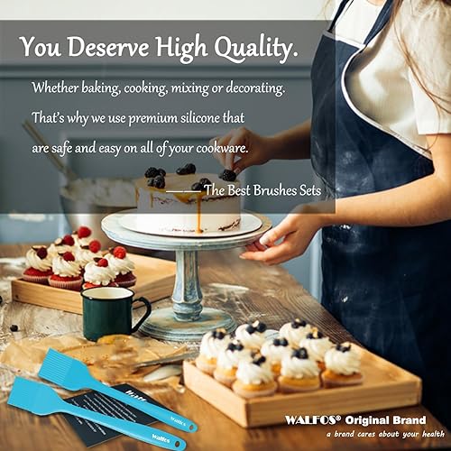 Miniatura 55 de Walfos Cepillo de silicona para pastelería, juego de cepillos para untar resistentes al calor, perfecto para hornear, parrilla de barbacoa, cocina